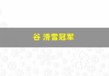 谷 滑雪冠军